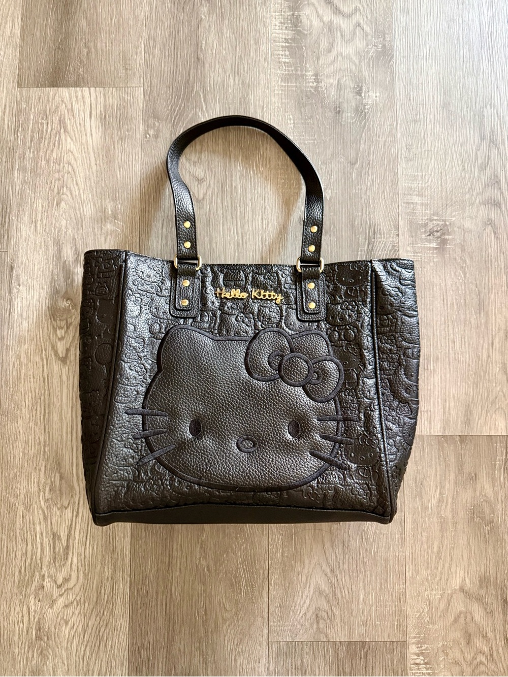 Loungefly Hello Kitty Black Embossed Tote Bag